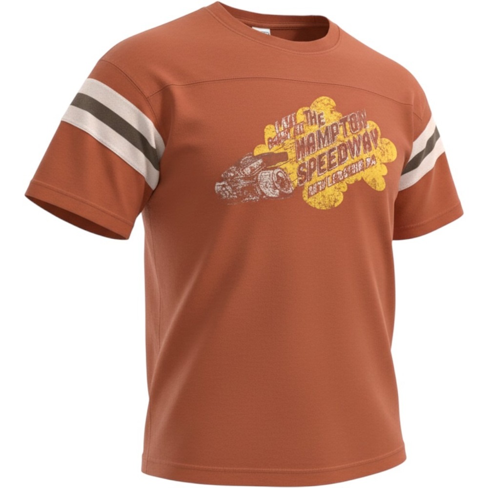 Old Navy Graphic Tee Mens M Orange Excellent Hampton Speedway Racing Jersey 105